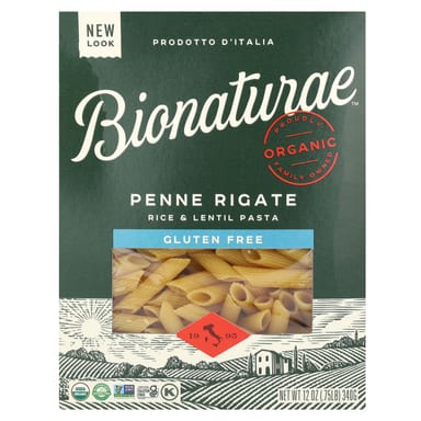 Паста Bionaturae Rice & Lentil Penne Rigate, 340 г