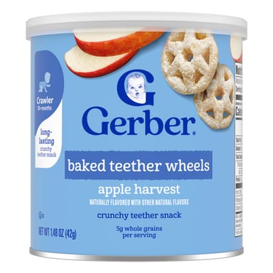 Сосательные колеса Gerber, 10+ месяцев, Яблочный урожай, 42 г