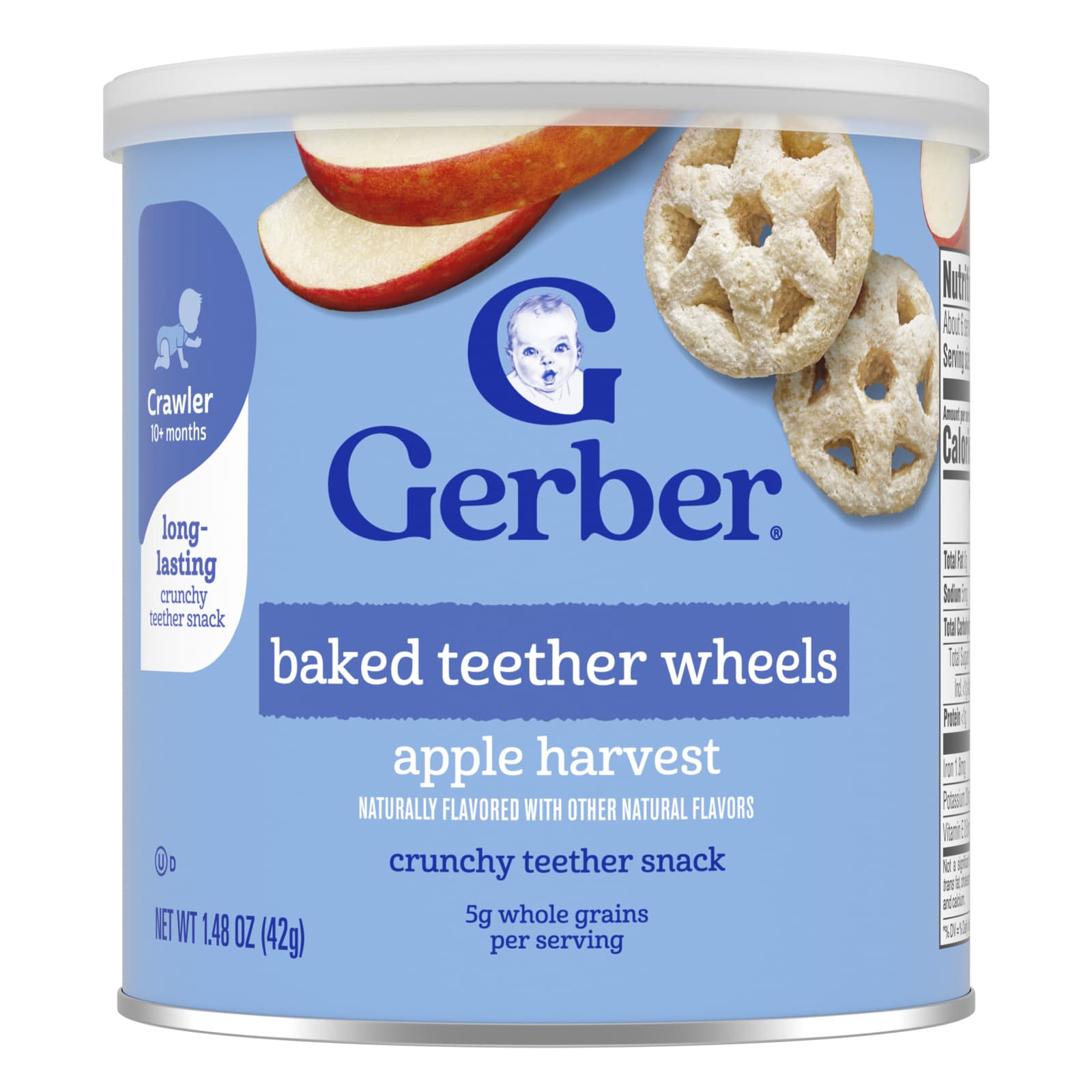 Сосательные колеса Gerber, 10+ месяцев, Яблочный урожай, 42 г