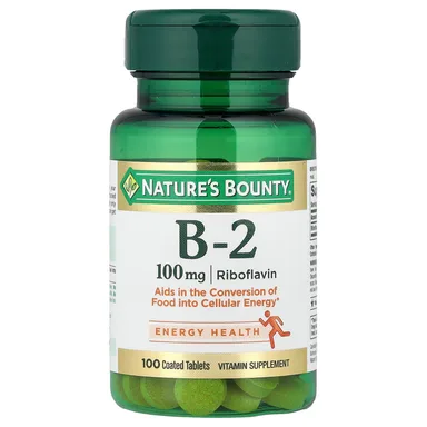 Фото товара: Витамин B2 Nature's Bounty 100 Coated Tablets, 100 мг, таблетки