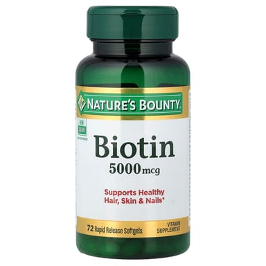 Биотин Nature's Bounty 72 Rapid Release, 5000 мкг, мягкие капсулы