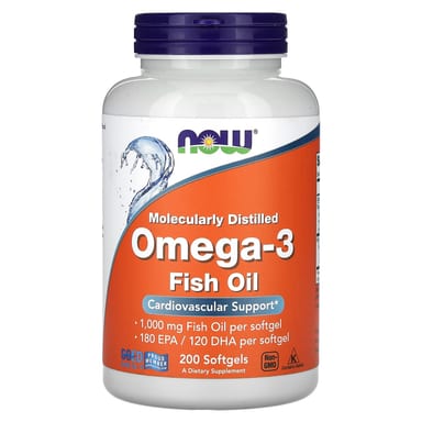 Рыбий жир NOW Foods Omega-3, 200 мягких капсул
