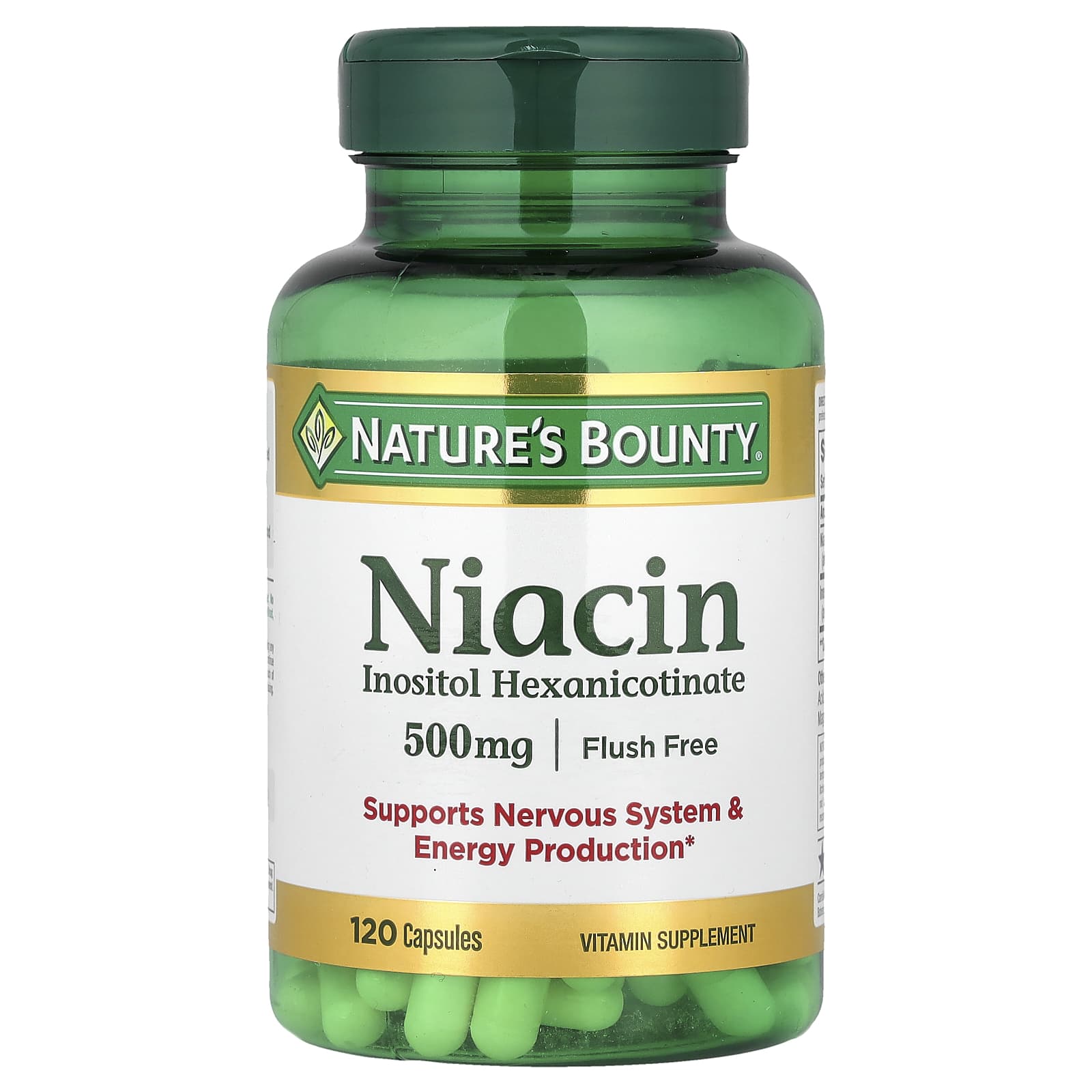Ниацин Nature's Bounty Flush Free, 500 мг, 120 капсул