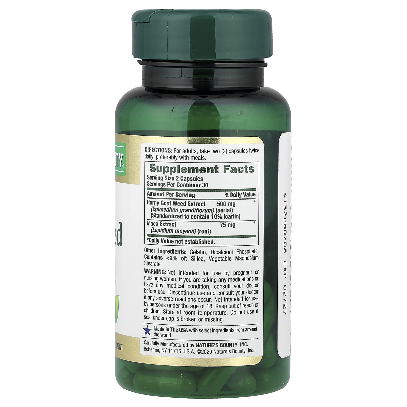 Мака Nature's Bounty Horny Goat Weed , 60 капсул — фото 2