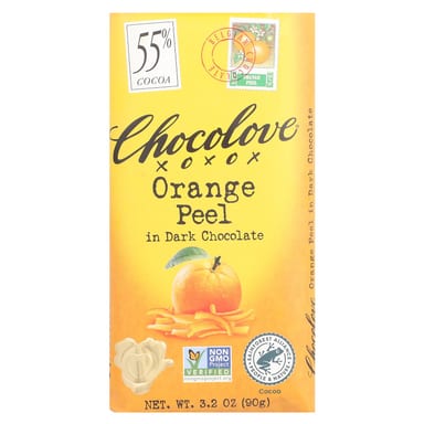 Темный шоколад Chocolove Orange Peel in 55% Cocoa, 90 г