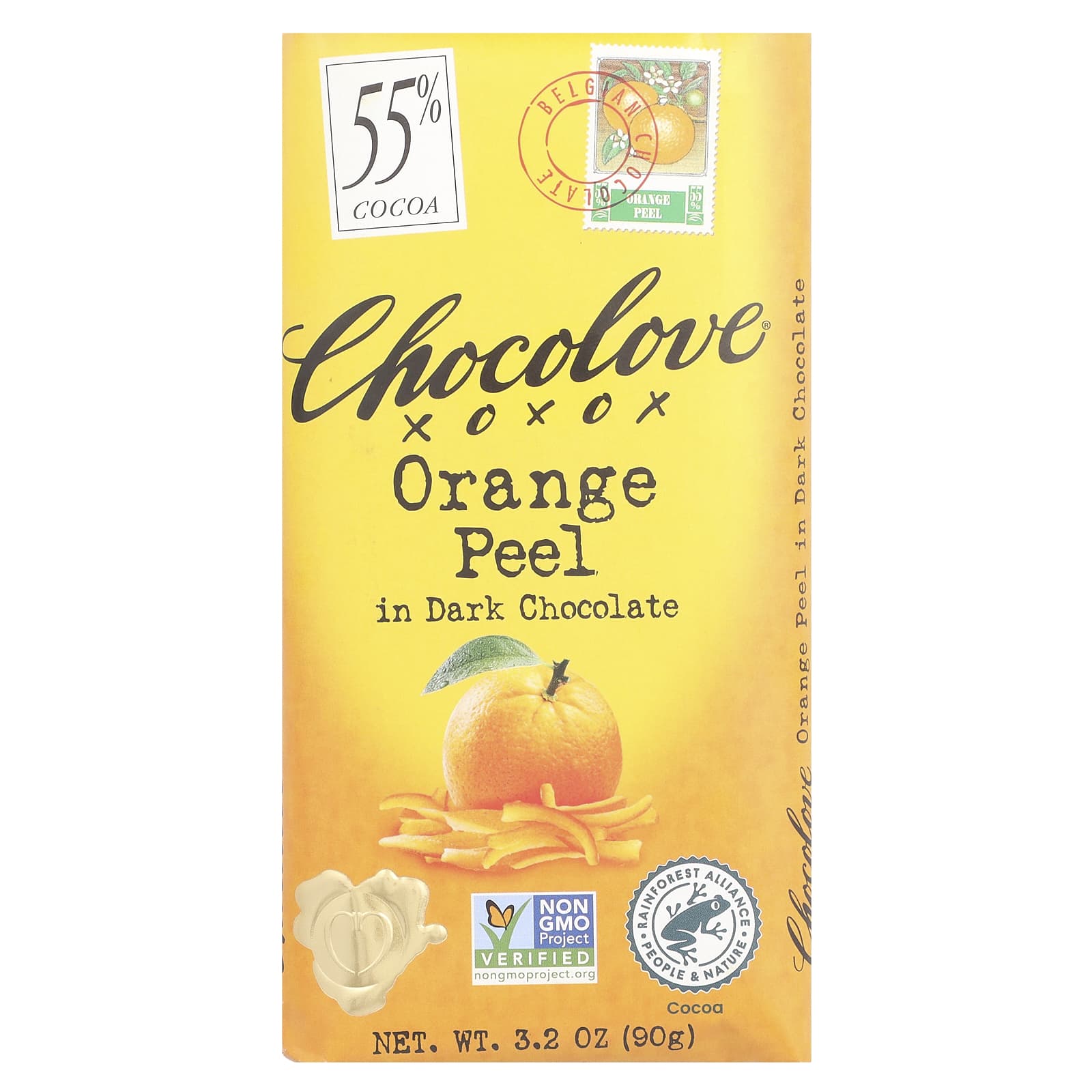 Темный шоколад Chocolove Orange Peel in 55% Cocoa, 90 г