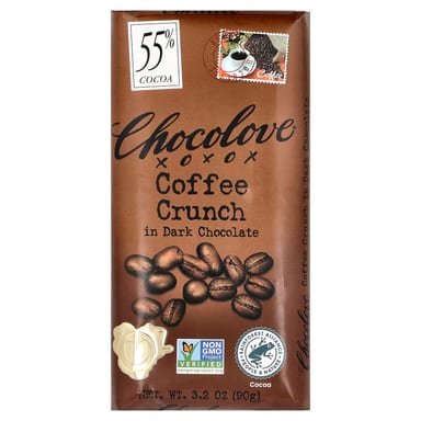 Темный шоколад Chocolove Coffee Crunch in 55% Cocoa, 90 г