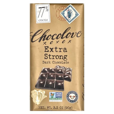 Темный шоколад Chocolove Extra Strong 77% Cocoa, 90 г