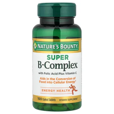 Фото товара: Фолиевая кислота Nature's Bounty Super B-Complex with Plus Vitamin C 150 Coated Tablets, таблетки