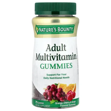 Фото товара: Мультивитамины Nature's Bounty Adult Cherry & Grape, вкус «апельсин», 75 жевательных пастилок