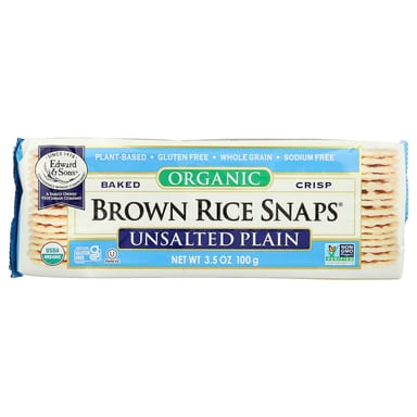 Рис Edward & Sons Organic Baked Crisp Brown Snaps® Unsalted Plain, 100 г