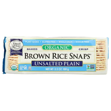 Фото товара: Рис Edward & Sons Organic Baked Crisp Brown Snaps® Unsalted Plain, 100 г