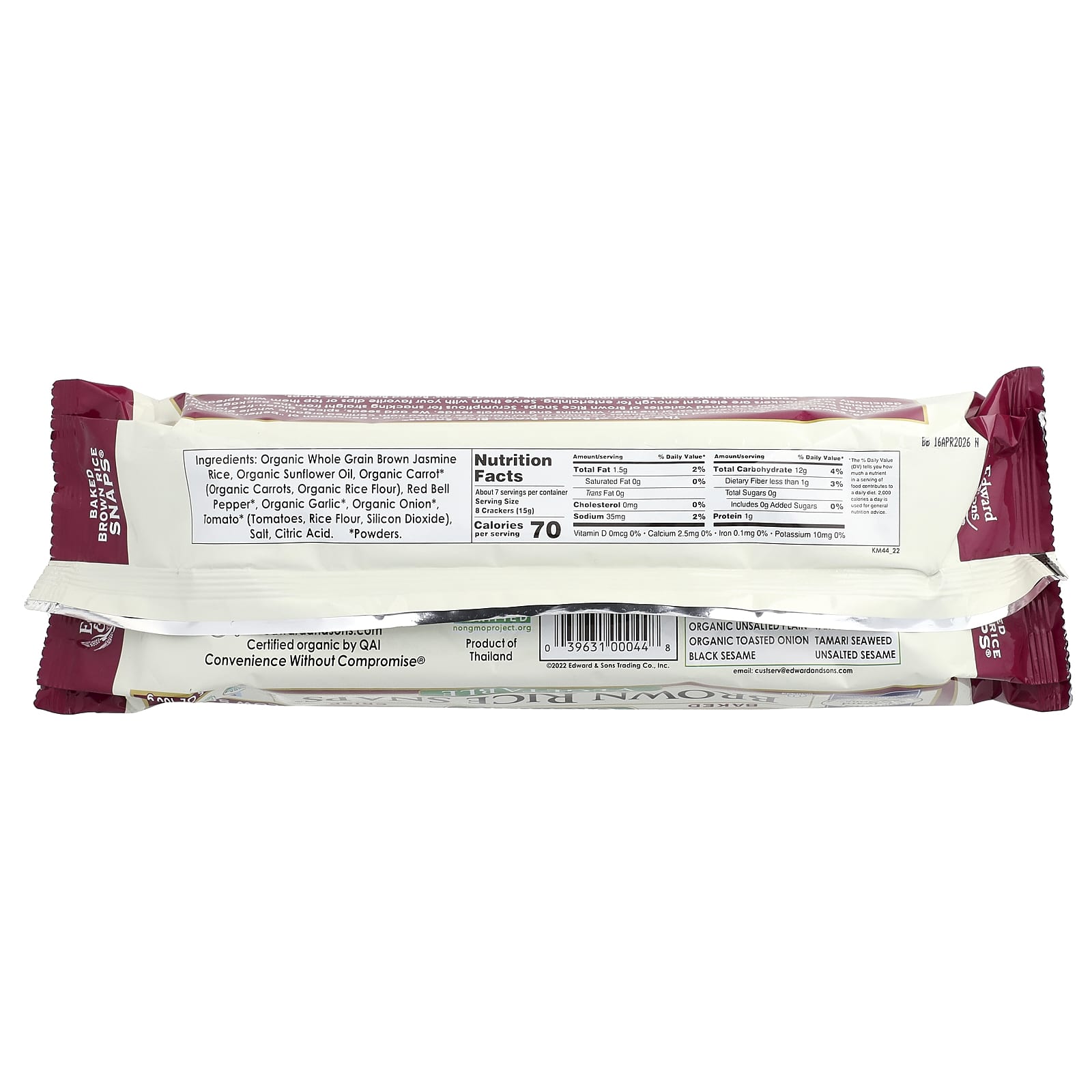 Рис Edward & Sons Organic Baked Crisp Brown Snaps®, оттенок Vegetable, 100 г — фото 2