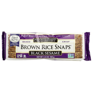 Рис Edward & Sons Baked Crisp Brown Snaps® Black Sesame, 100 г
