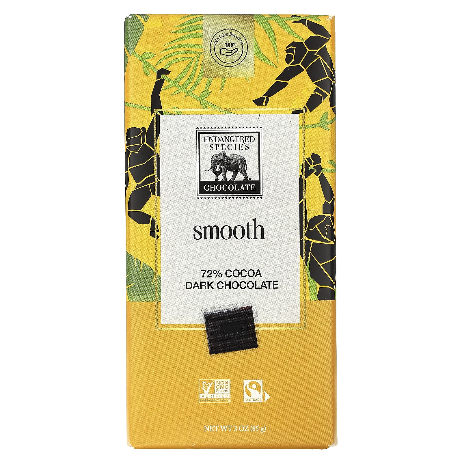 Темный шоколад Endangered Species Chocolate Smooth 72% Cocoa, 85 г