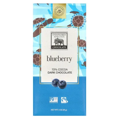 Фото товара: Темный шоколад Endangered Species Chocolate Blueberry 72% Cocoa, 85 г