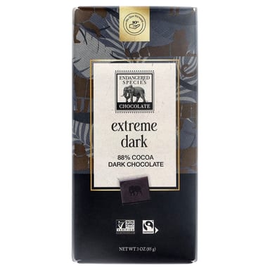 Темный шоколад Endangered Species Chocolate Extreme 88% Cocoa, 85 г