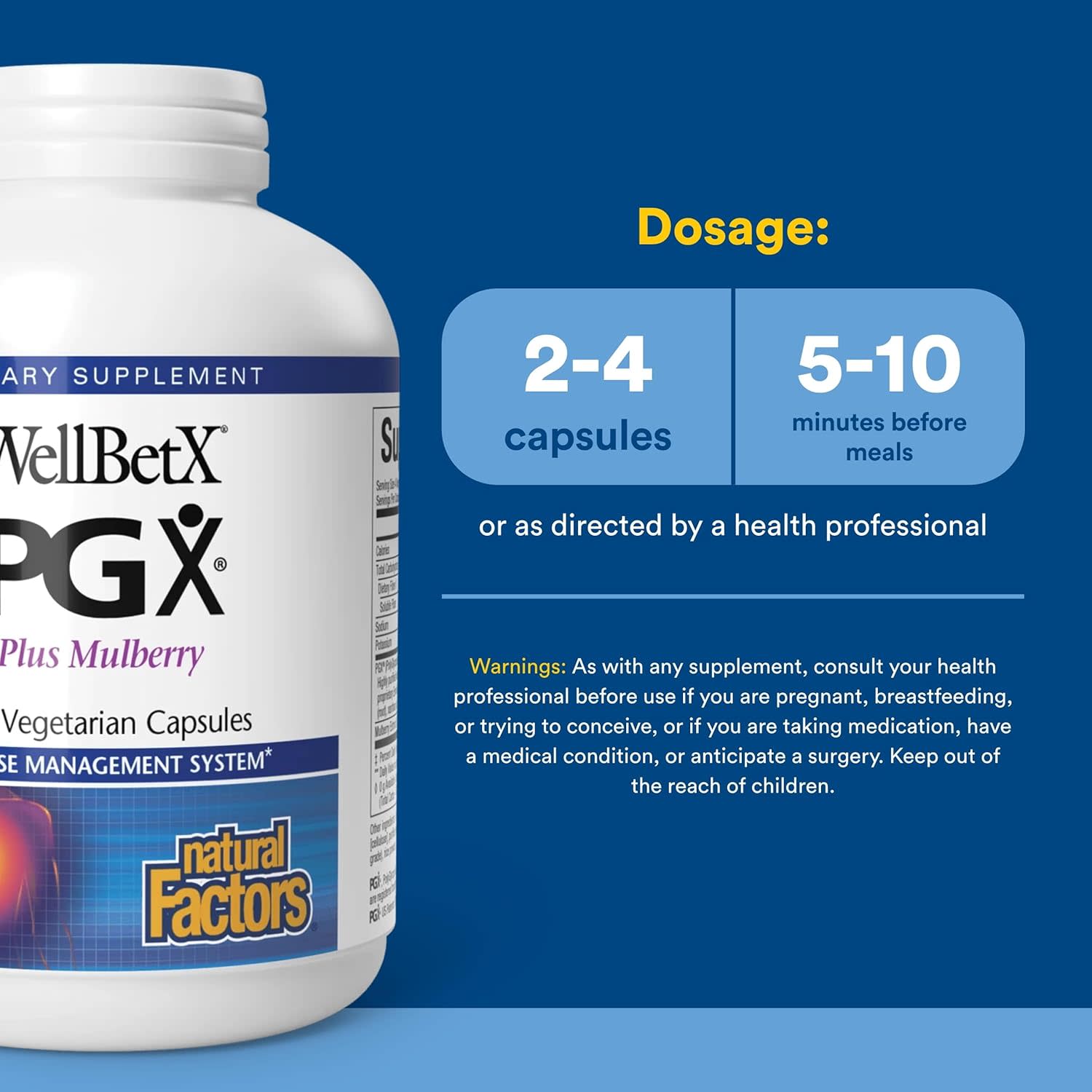 Комплекс PGX Natural Factors, вкус Plus Mulberry, 180 растительных капсул — фото 4