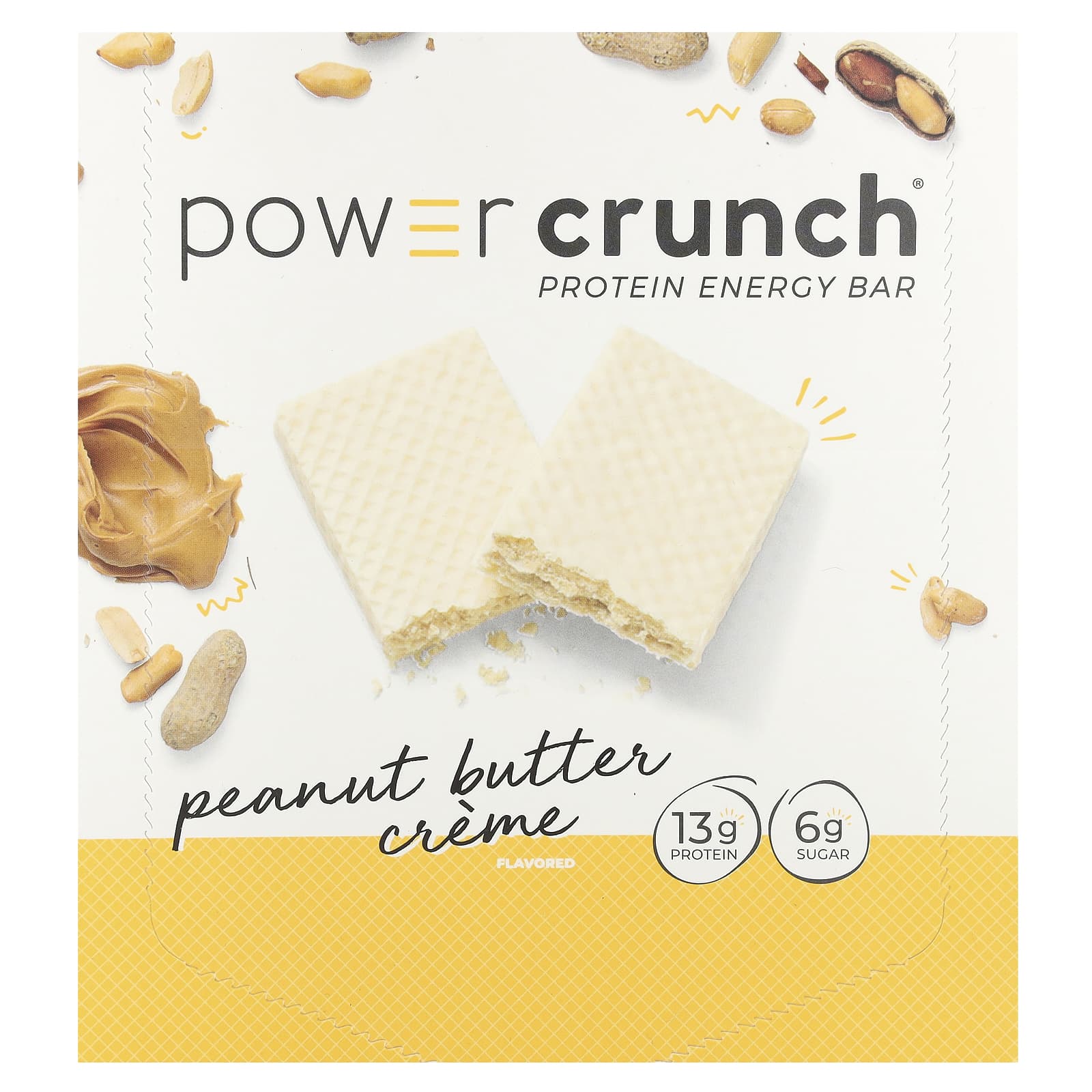 Арахисовая паста BNRG Power Crunch® Protein Energy Bar Creme, 40 г, 12 шт., батончик