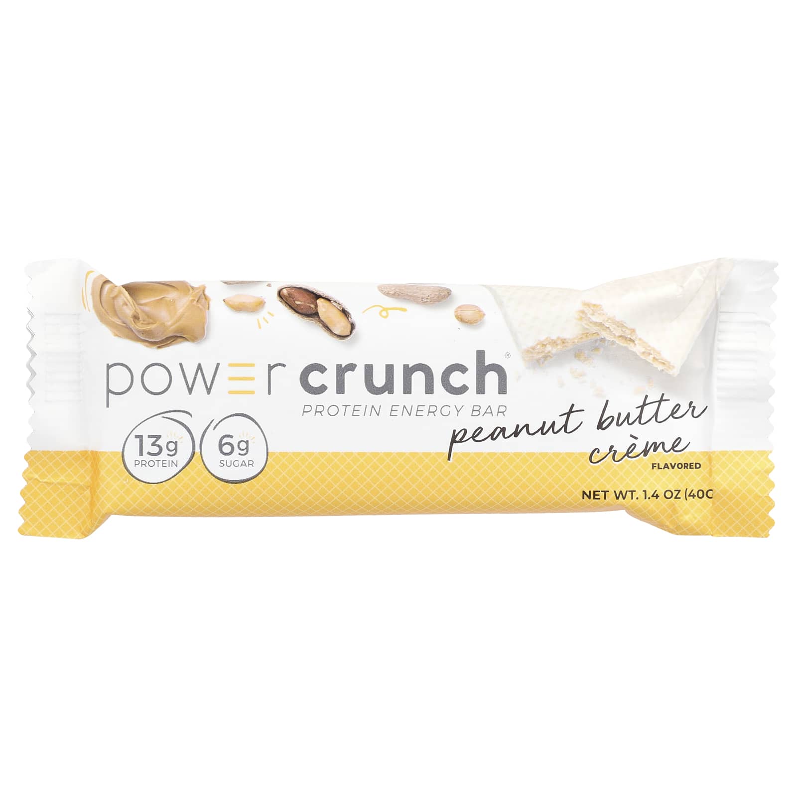 Арахисовая паста BNRG Power Crunch® Protein Energy Bar Creme, 40 г, 12 шт., батончик — фото 3