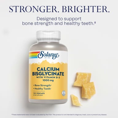 Витамин D3 Solaray Calcium Bisglycinate with Vitamin D-3, 120 растительных капсул