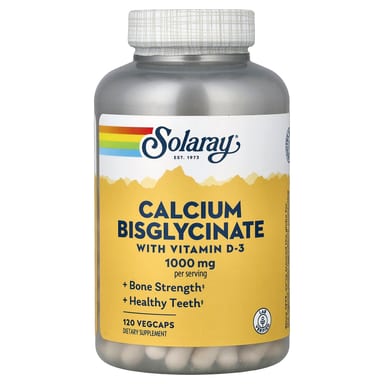 Витамин D3 Solaray Calcium Bisglycinate with Vitamin D-3, 120 растительных капсул