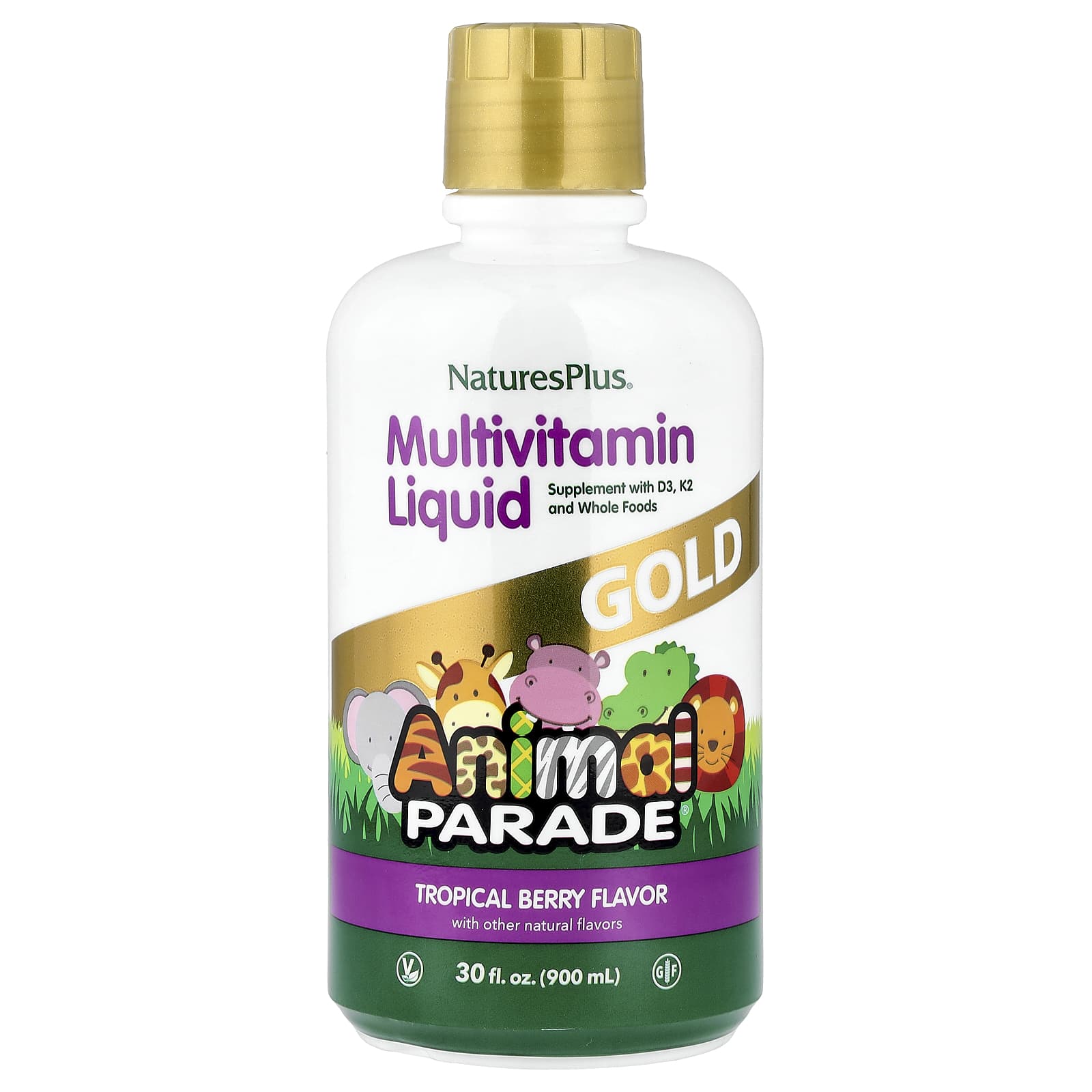 Мультивитамины NaturesPlus Animal Parade® Gold Liquid Tropical Berry, 900 мл, жидкая форма