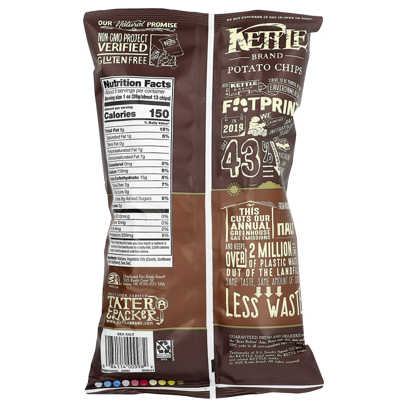 Морская соль Kettle Foods Potato Chips, 141 г — фото 2