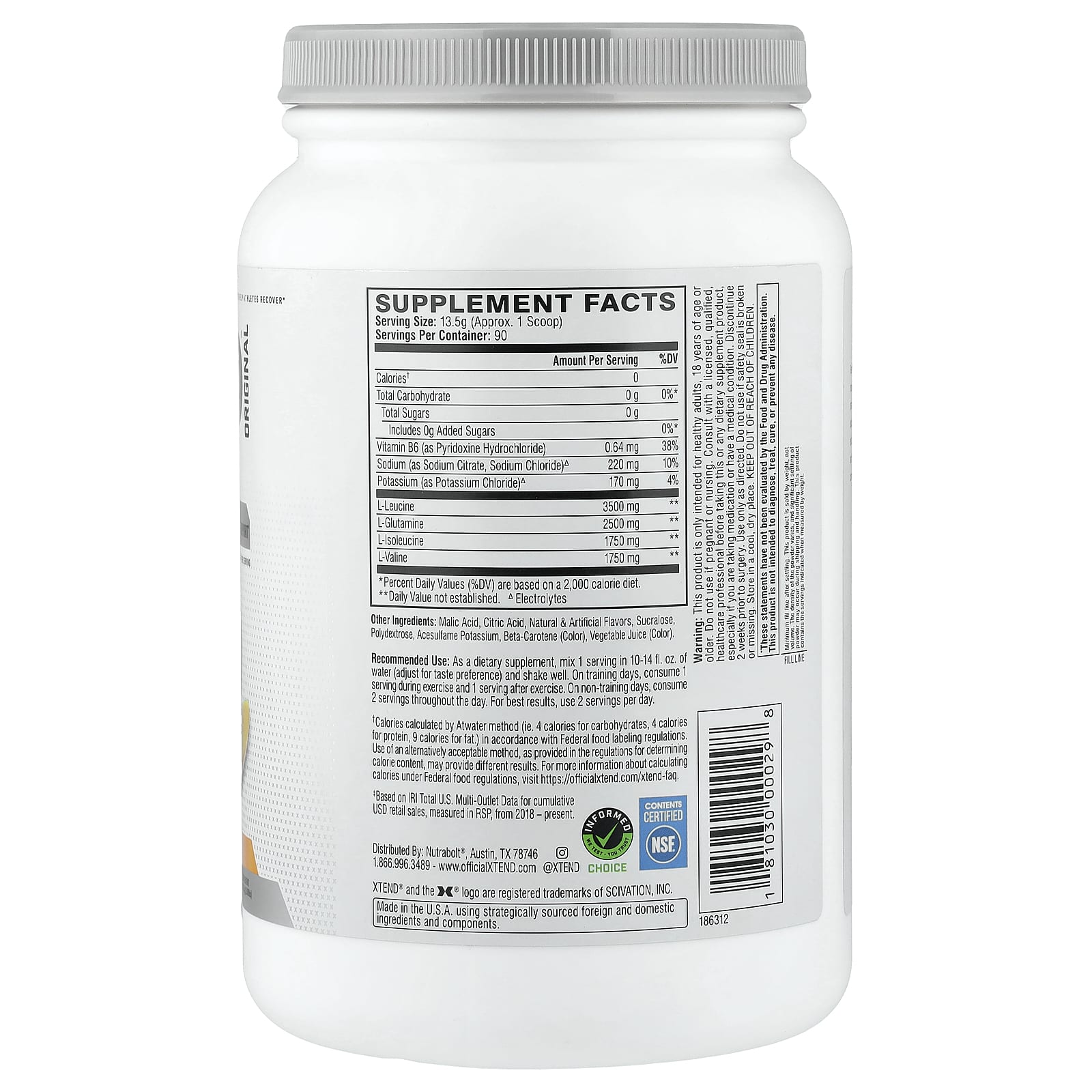 BCAA XTEND Mango Madness, 7 г, 1.215 кг — фото 2