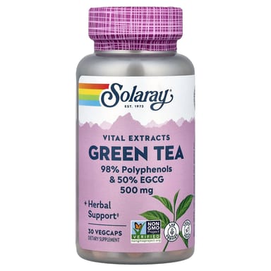 Чай Solaray Vital Extracts Green, 500 мг, 30 растительных капсул