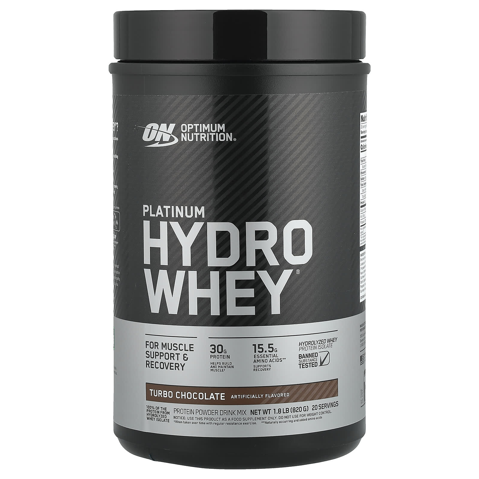 Шоколад Optimum Nutrition Platinum Hydro Whey® Turbo, 820 г, 1.8 lb