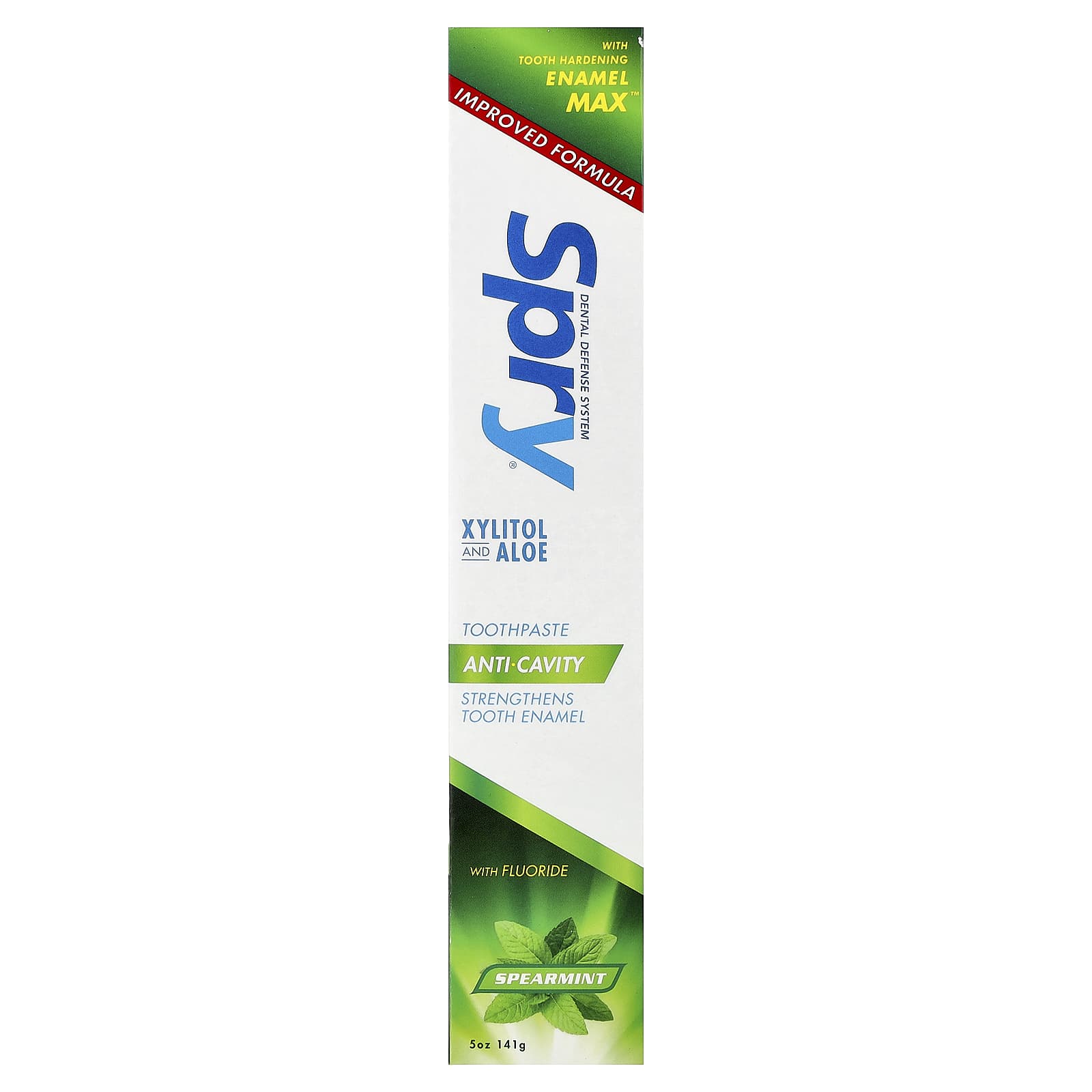 Зубная паста Xlear Spry® Anti-Cavity with Fluoride, оттенок Spearmint, 141 г