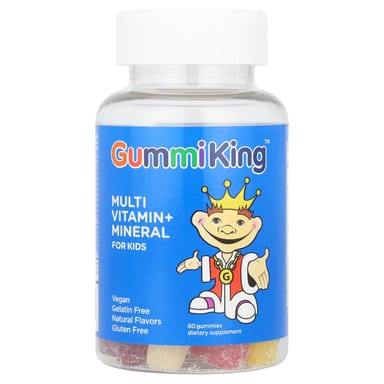Мультивитамины GummiKing Multi Vitamin + Mineral Gummies for Strawberry Orange Lemon, оттенок Grape, 60 жевательных пастилок