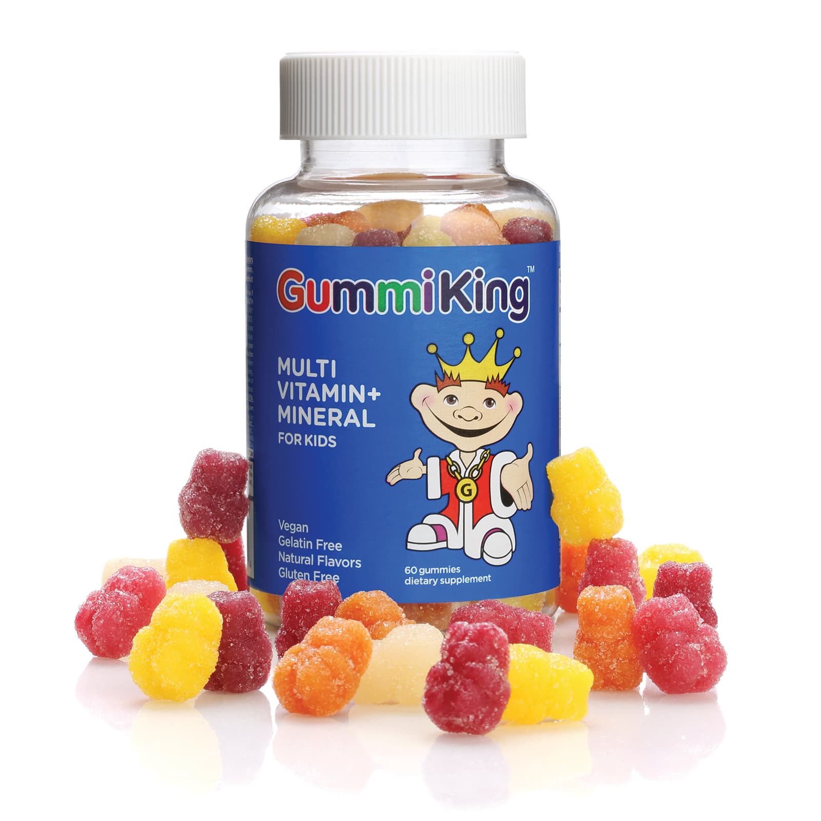 Мультивитамины GummiKing Multi Vitamin + Mineral Gummies for Strawberry Orange Lemon, оттенок Grape, 60 жевательных пастилок — фото 3