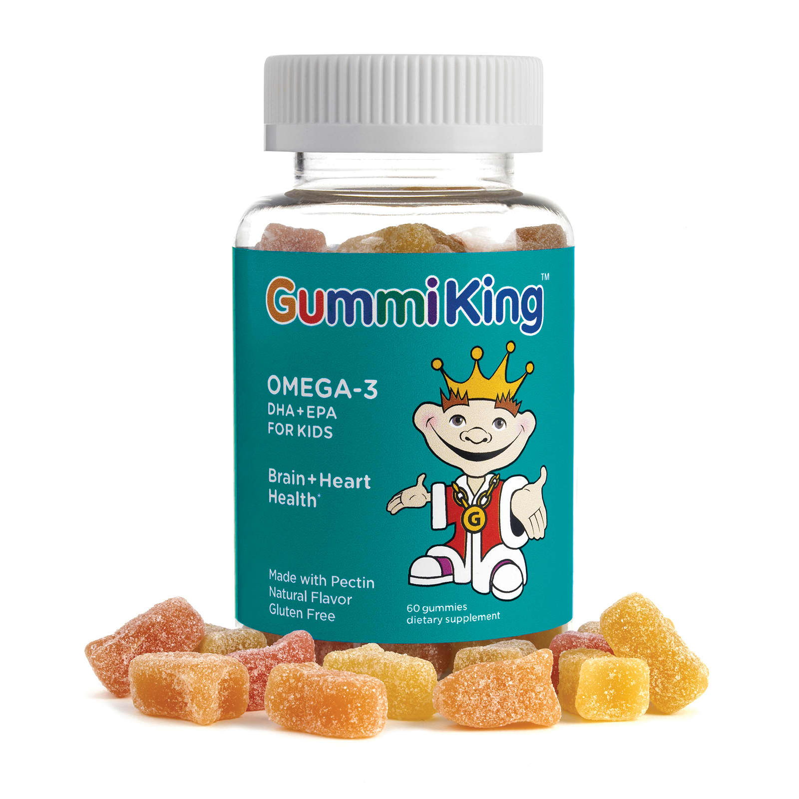Омега-3 GummiKing DHA EPA for Orange and Lemon, вкус Strawberry, 35 мг на пастилку, 60 жевательных пастилок — фото 3