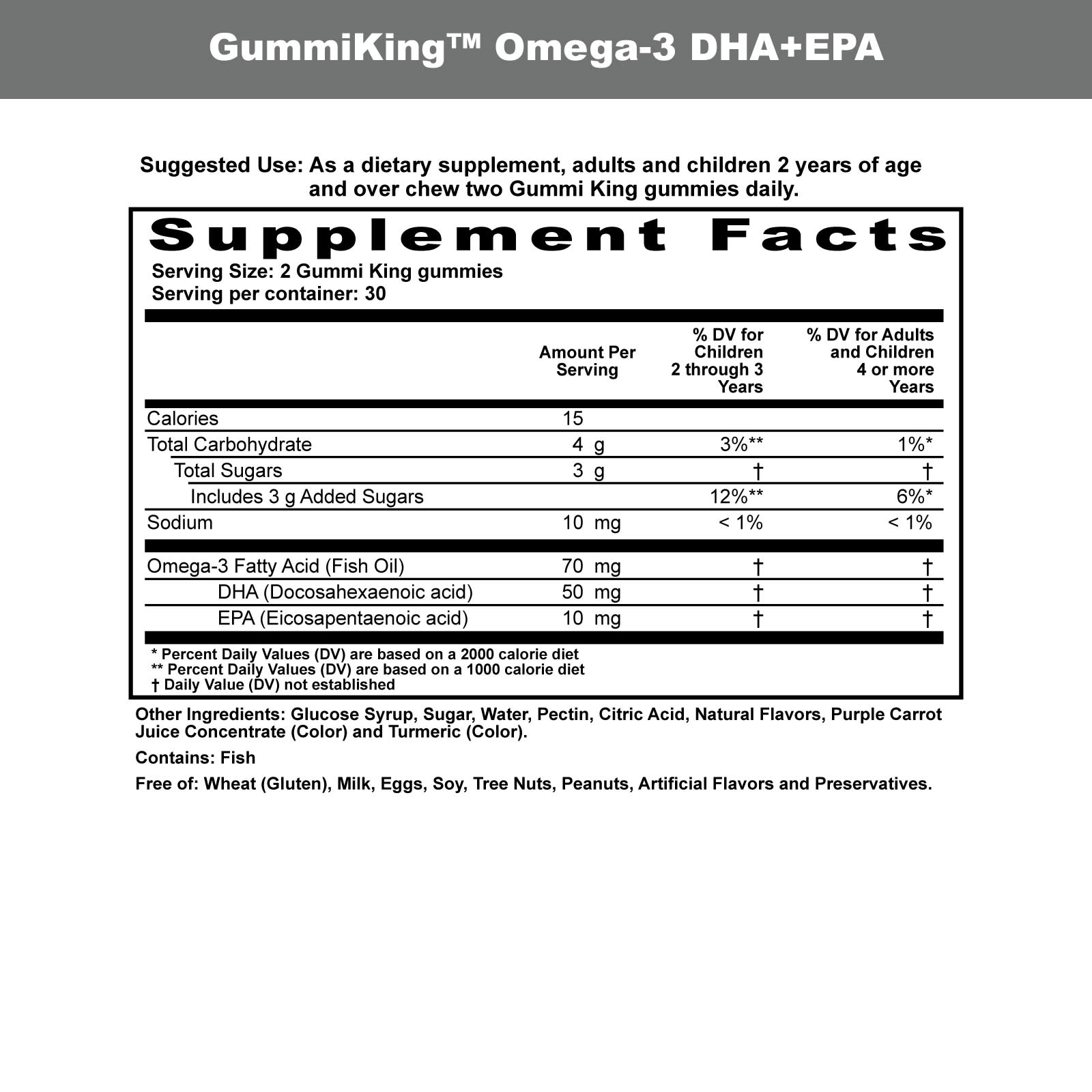 Омега-3 GummiKing DHA EPA for Orange and Lemon, вкус Strawberry, 35 мг на пастилку, 60 жевательных пастилок — фото 4