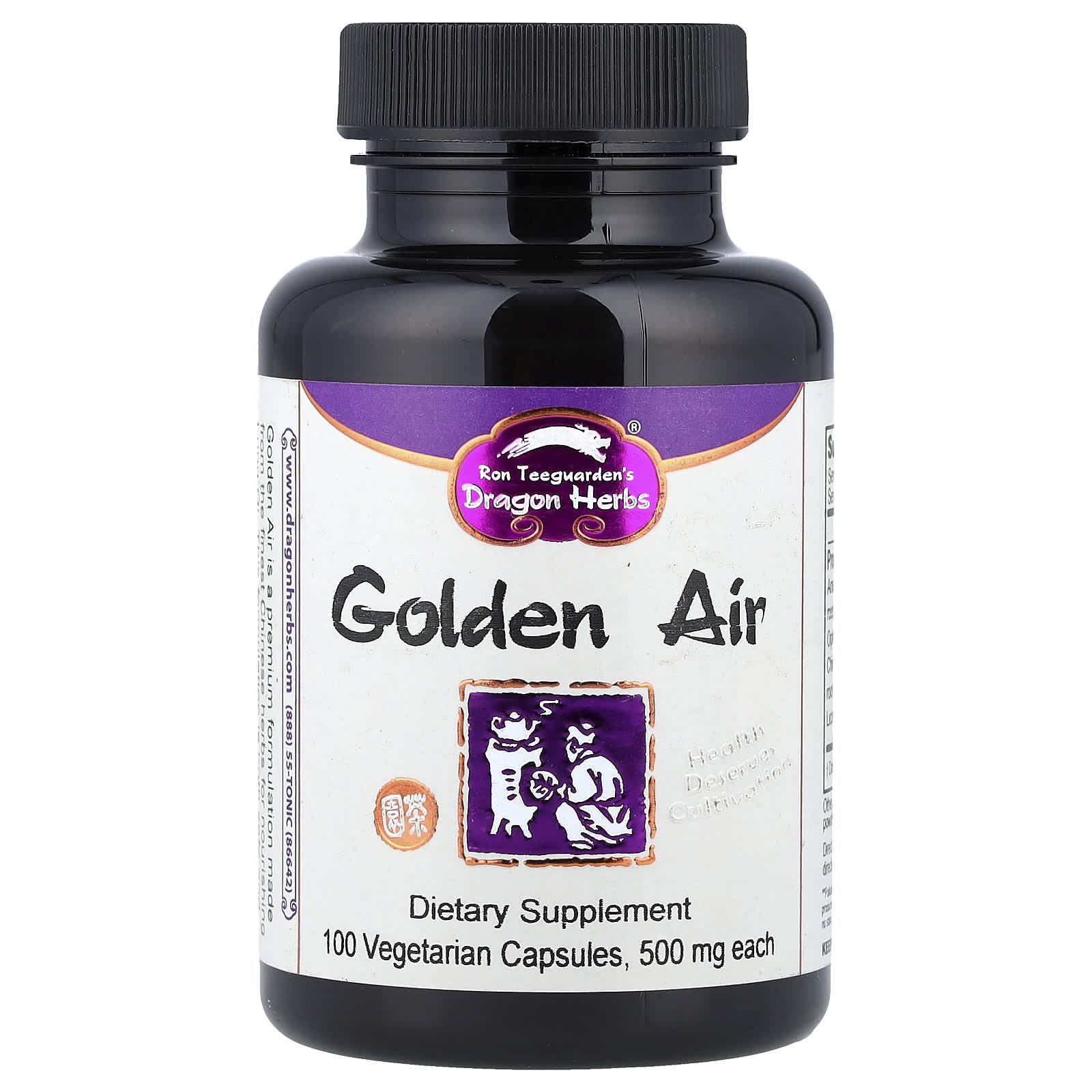 Золотой воздух Dragon Herbs, 100 вегетарианских капсул