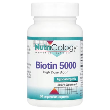 Биотин Nutricology, 5000 мкг, 60 растительных капсул