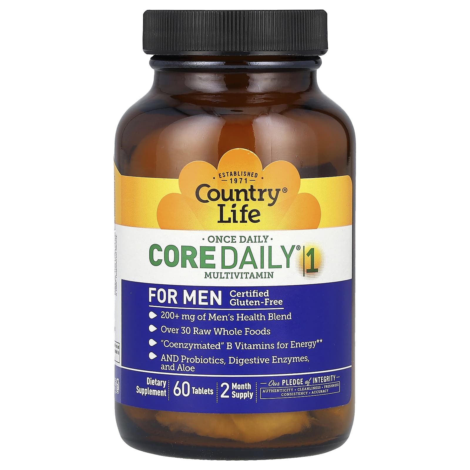 Мультивитамины Country Life Core Daily® 1 For Men, 60 таблеток