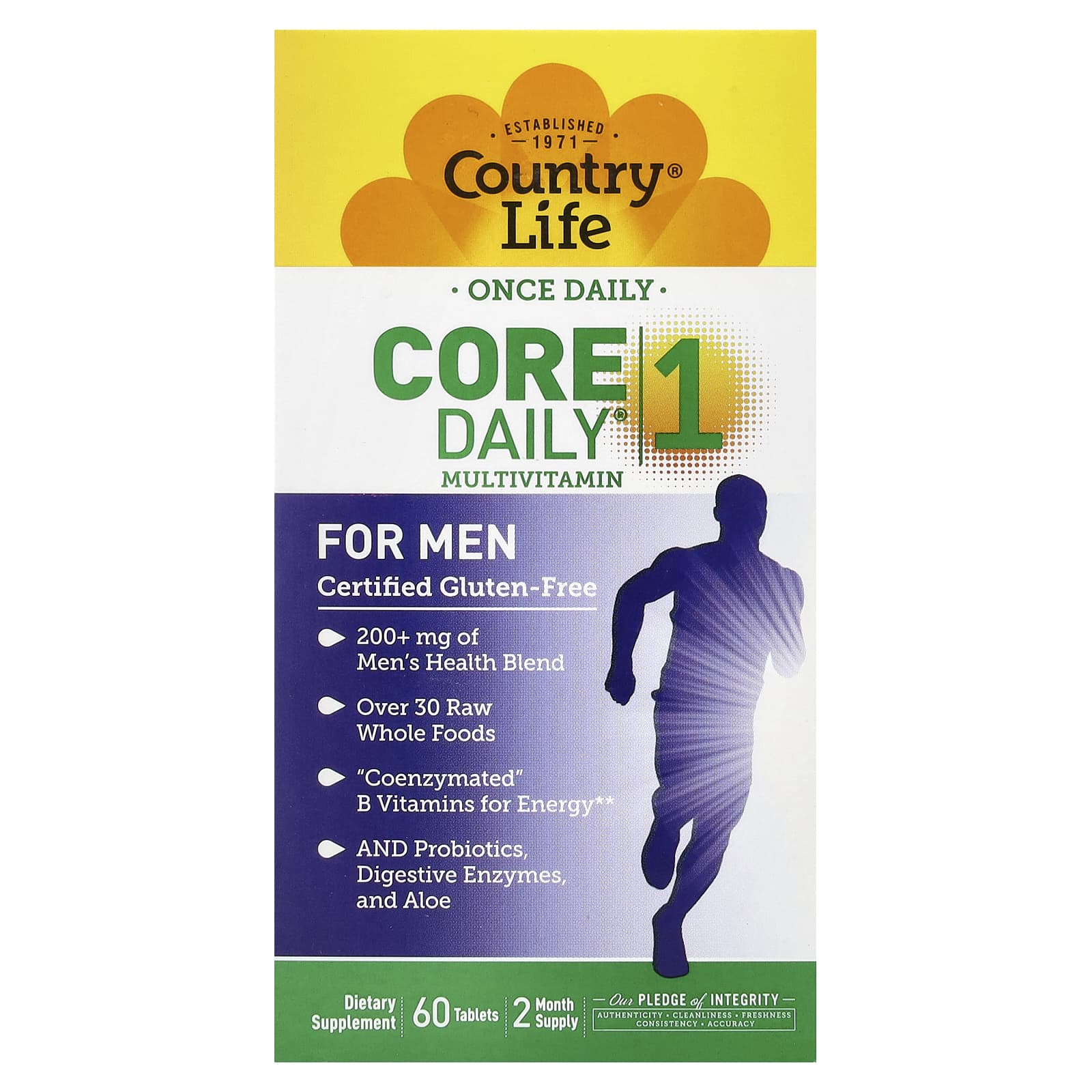 Мультивитамины Country Life Core Daily® 1 For Men, 60 таблеток — фото 2