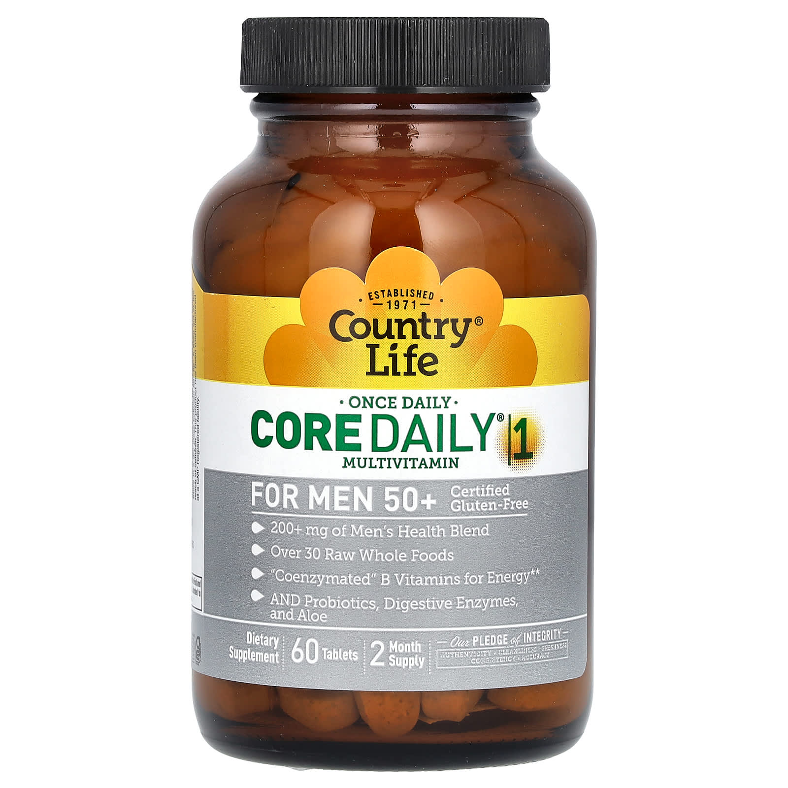 Мультивитамин Country Life, 60 таблеток для мужчин 50+