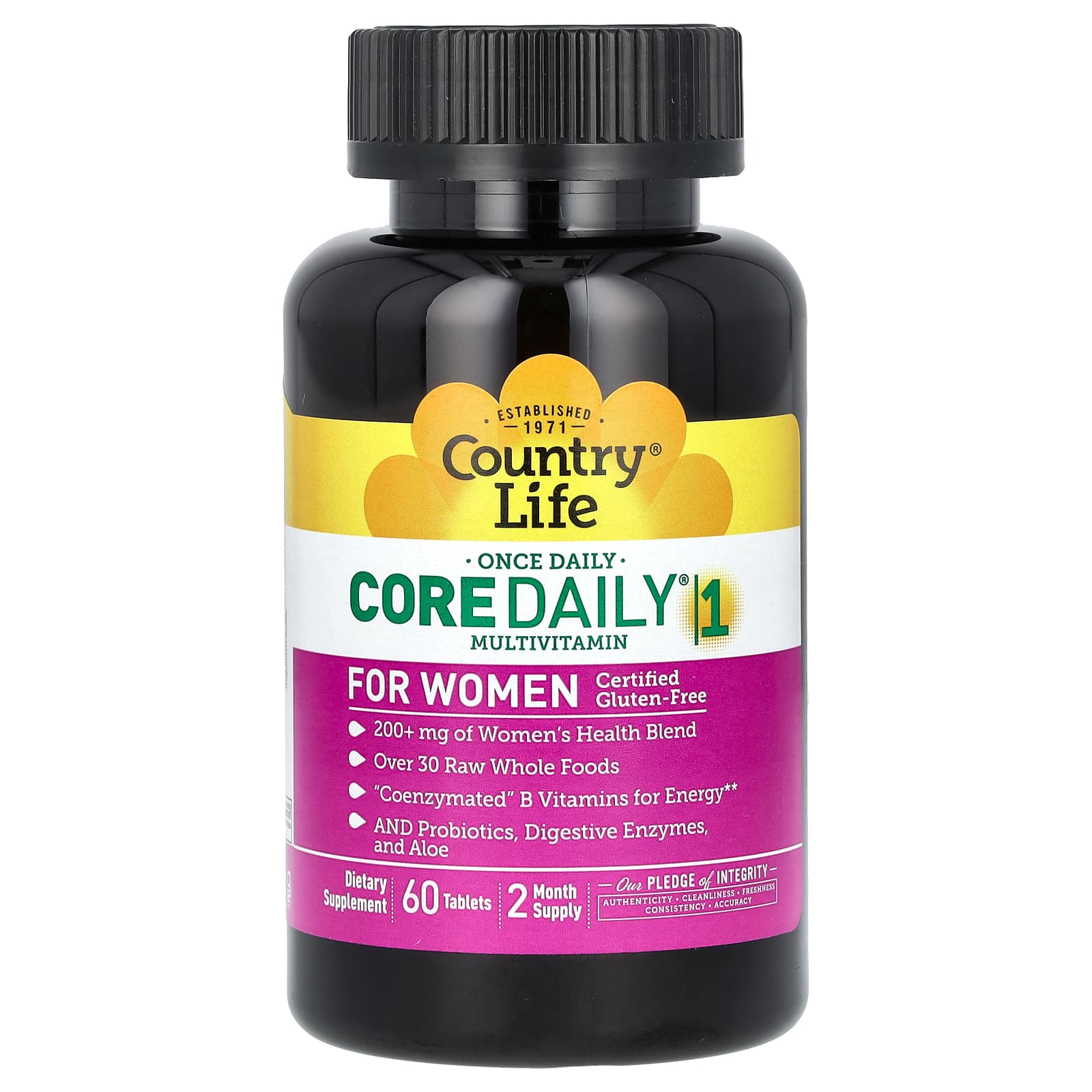 Мультивитамины Country Life Core Daily-1 for Women, 60 таблеток