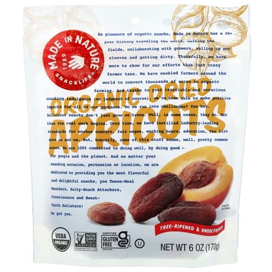 Сушёные абрикосы Made in Nature Organic Tree-Ripened & Unsulfured, 170 г