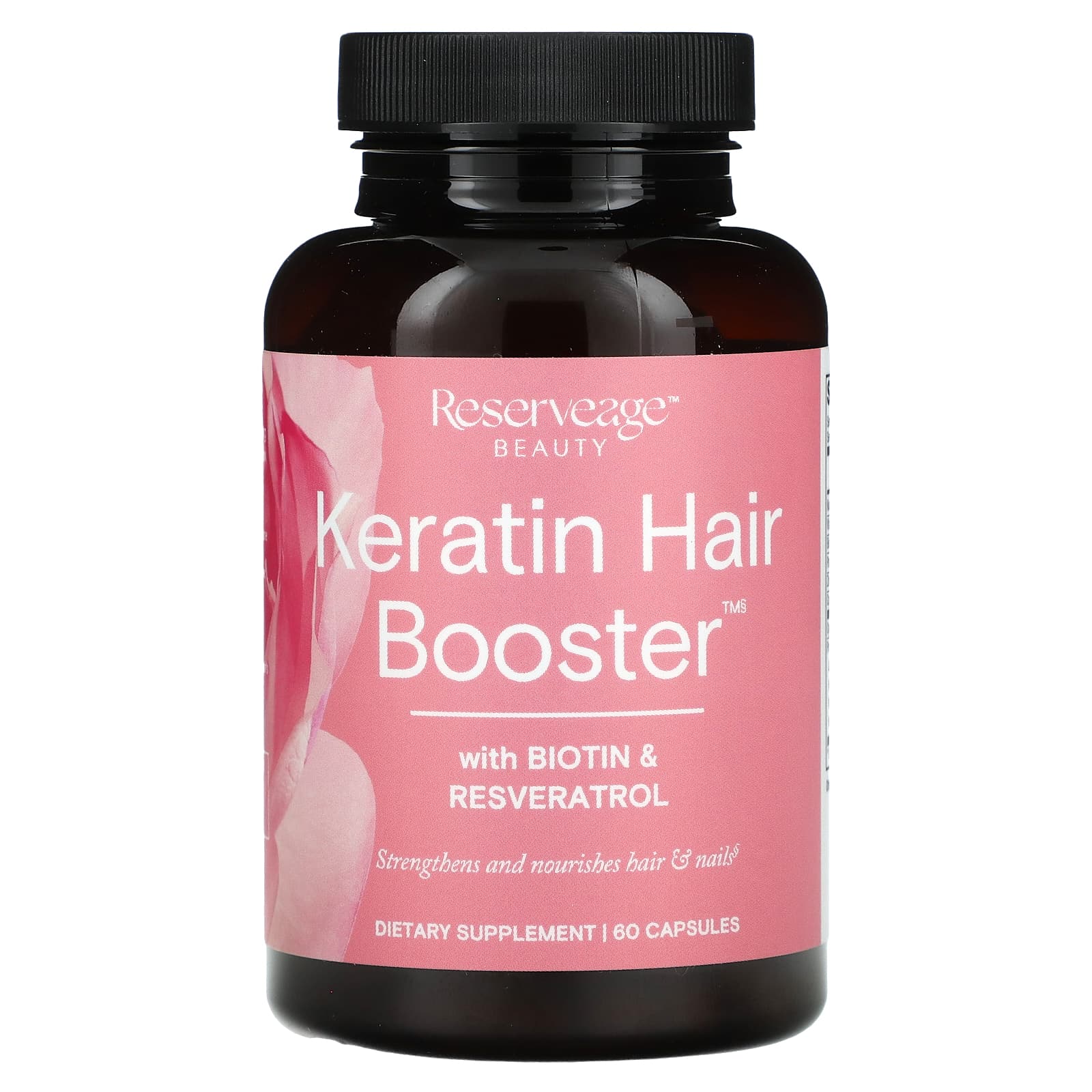 Ресвератрол Reserveage Beauty Keratin Hair Booster with Biotin &, 60 капсул — фото 3
