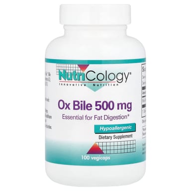 Бычья желчь Nutricology, оттенок 100 Vegicaps, 500 мг