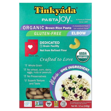 Паста Tinkyada Organic Brown Rice, оттенок Elbow, 340 г
