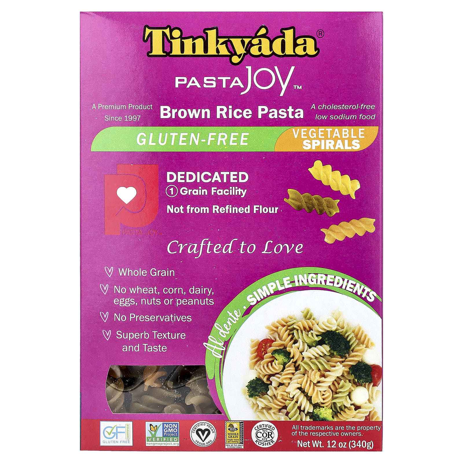 Паста Tinkyada Brown Rice Vegetable Spirals, 340 г