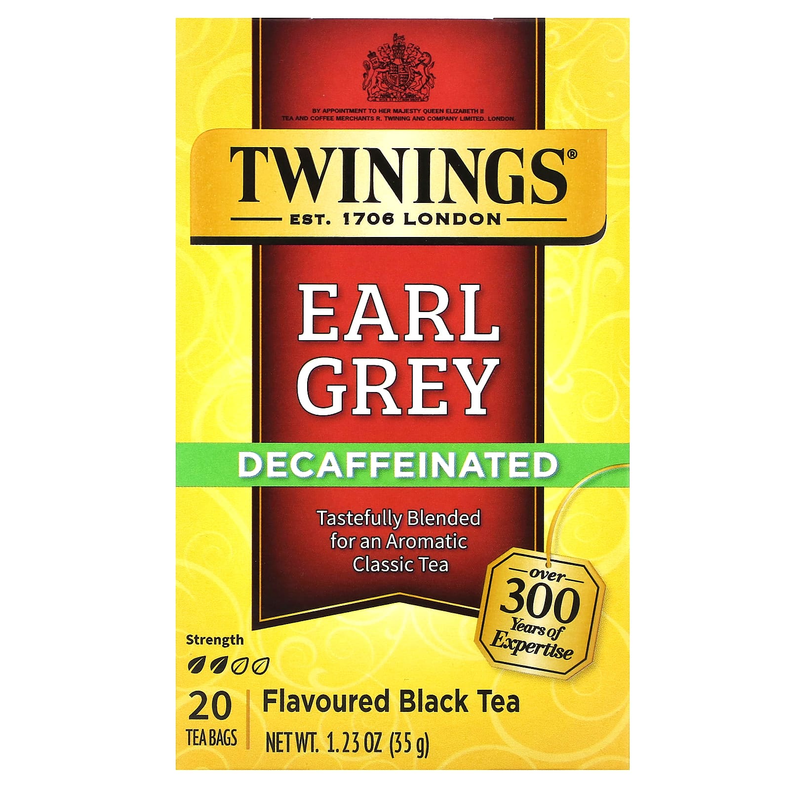 Чай Twinings Flavored Black Earl Grey Decaffeinated, оттенок 20 Tea Bags, 35 г, чайные пакетики — фото 2