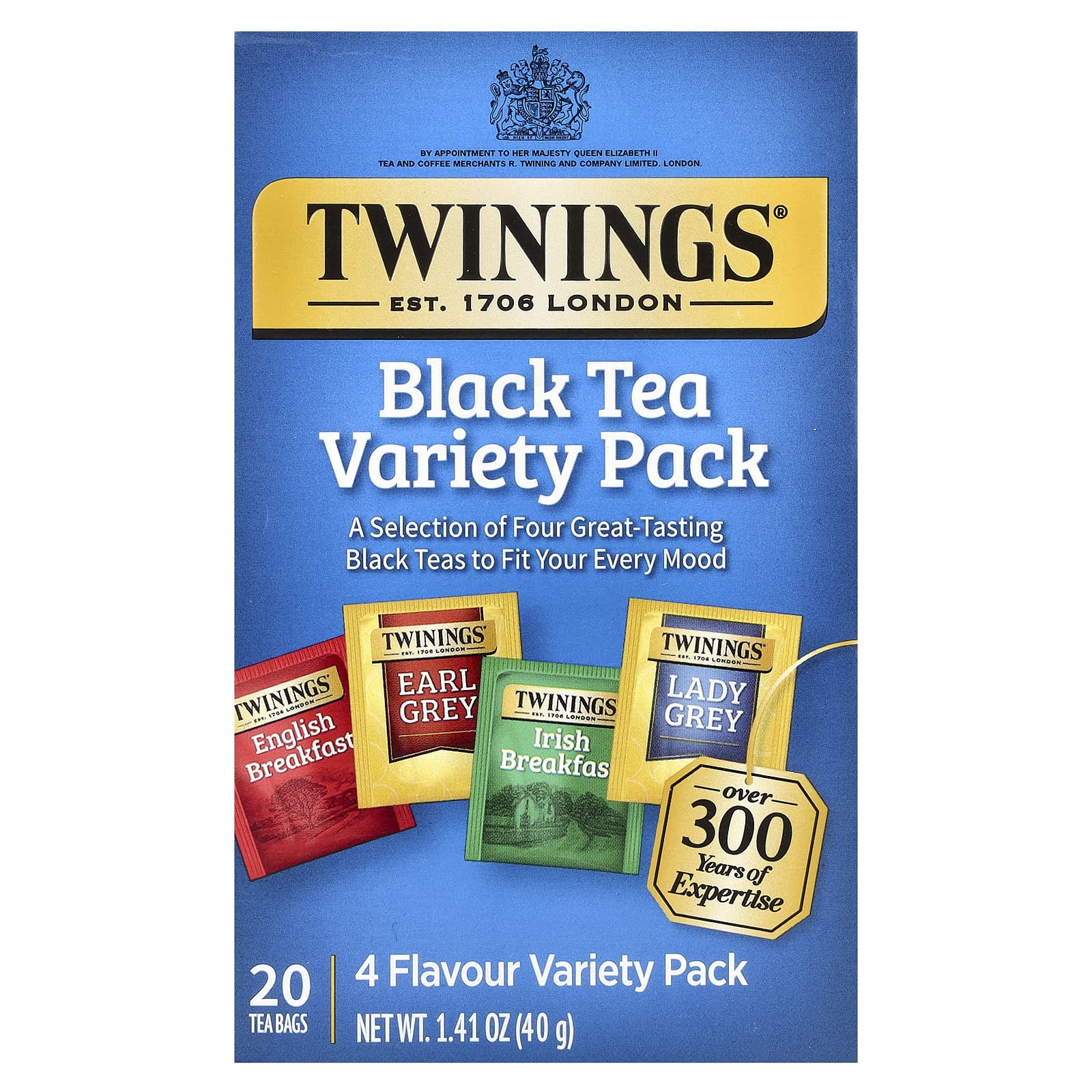 Чай Twinings Black Variety Pack, оттенок 20 Tea Bags, 40 г, чайные пакетики