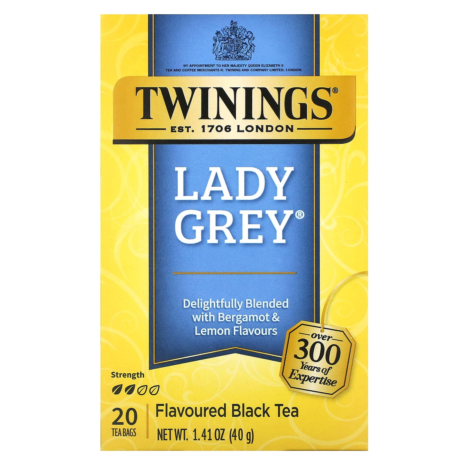 Чай Twinings Flavored Black Lady Grey®, оттенок 20 Tea Bags, 40 г, чайные пакетики — фото 2